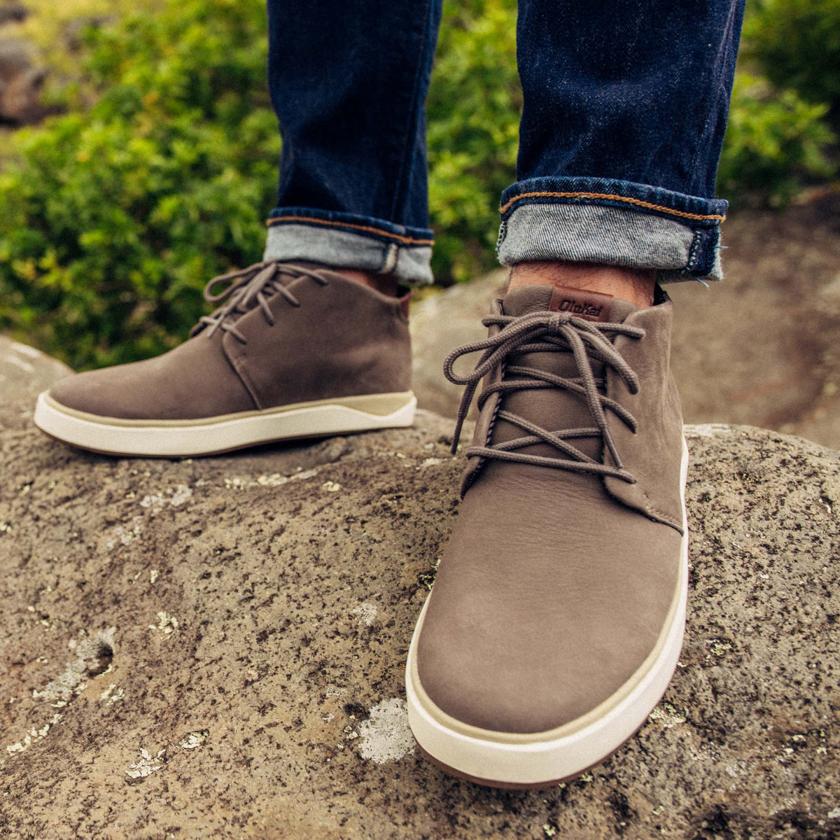 OluKai | Papakū 'Ili Men’s Waterproof Leather Boots- Mustang
