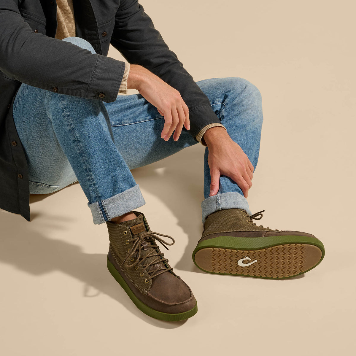 OluKai | Mōlina Men’s Waterproof Leather Boots - Mustang Hanu