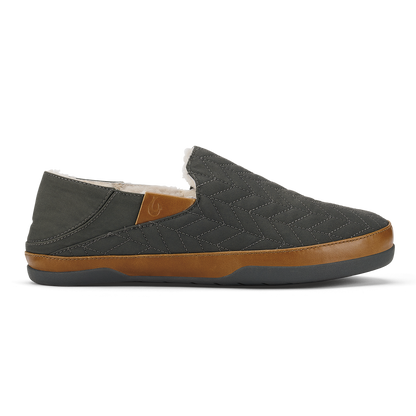 OluKai | Hanohano Men’s Waxed Canvas Slippers - Dark Shadow