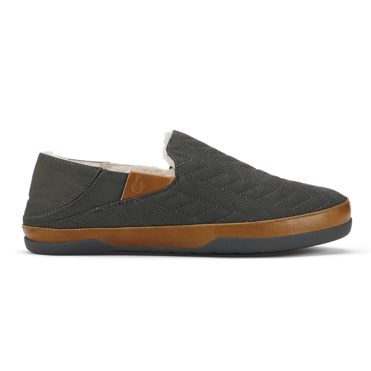 OluKai | Hanohano Men’s Waxed Canvas Slippers - Dark Shadow