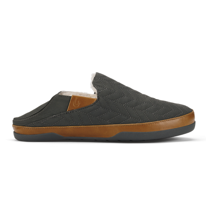OluKai | Hanohano Men’s Waxed Canvas Slippers - Dark Shadow