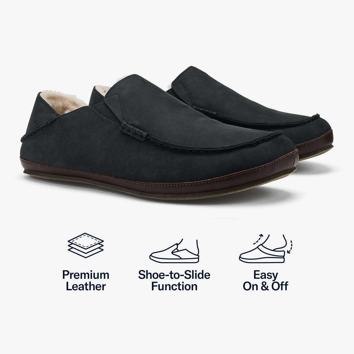 OluKai | Moloā Slipper - Black / Dk Java