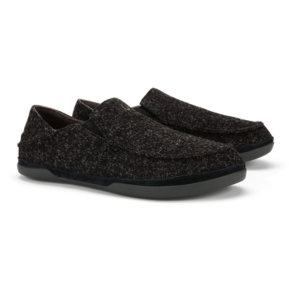 OluKai | Moloā Hulu Men’s Wool Slippers - Black