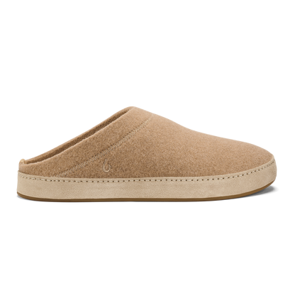 OluKai | Hāmani Hulu Men’s Wool Mule Slippers - Oatmeal