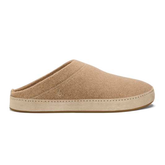 OluKai | Hāmani Hulu Men’s Wool Mule Slippers - Oatmeal