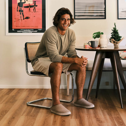 OluKai | Hāmani Hulu Men’s Wool Mule Slippers - Oatmeal