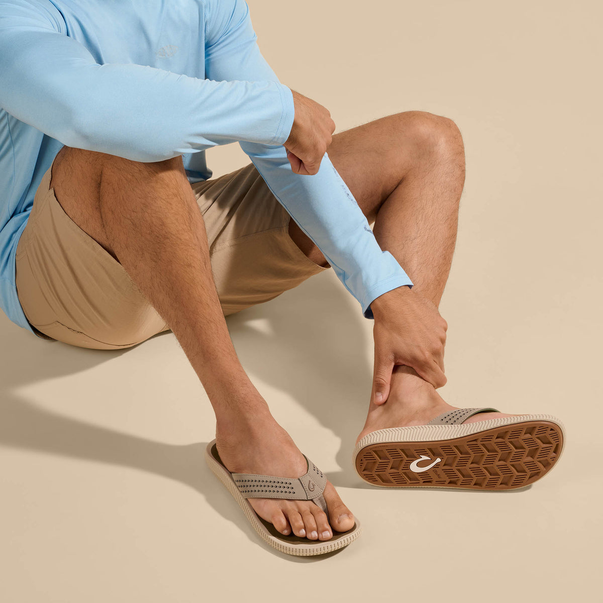 OluKai | Ulele Men's Water-Ready Beach Sandals - Clay / Mustang