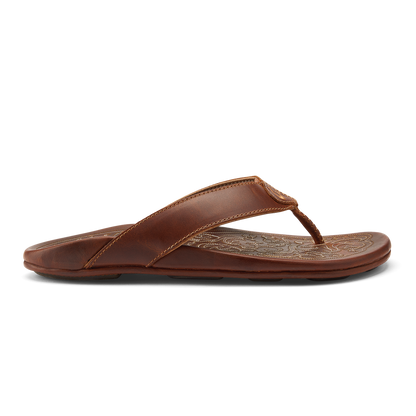 OluKai | Mekila Men's Full-Grain Leather Beach Sandals - Natural