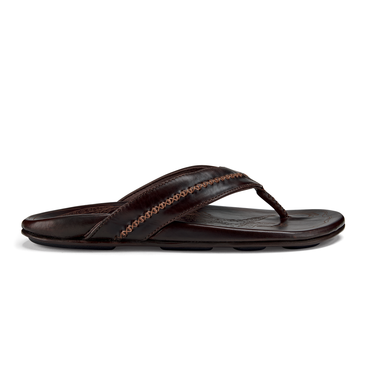 OluKai | Mea Ola Men's Leather Beach Sandals - Dark Java