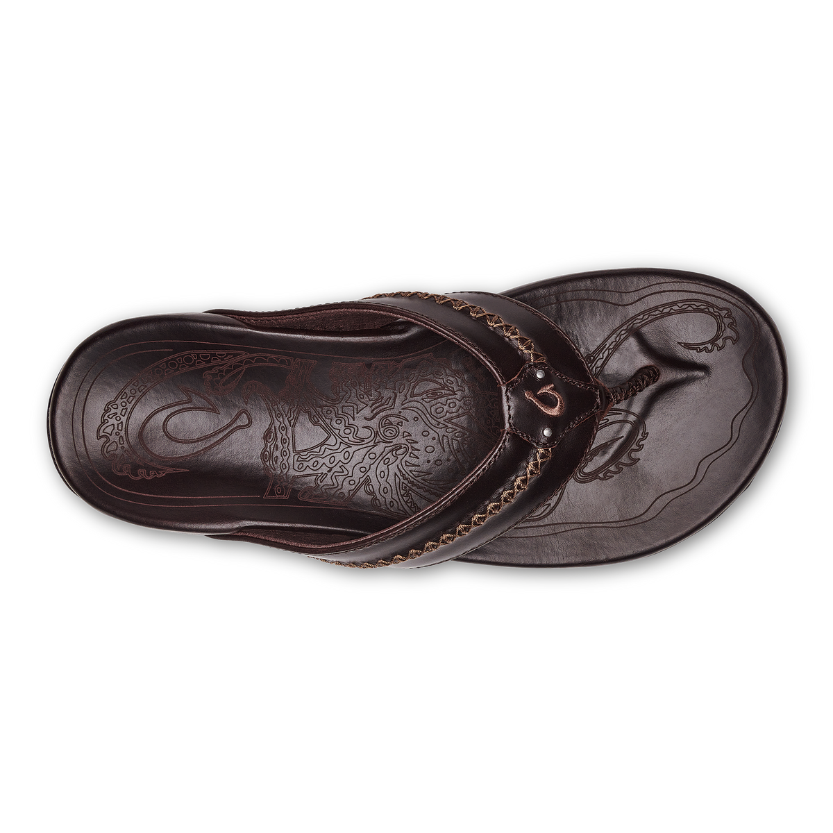 OluKai | Mea Ola Men's Leather Beach Sandals - Dark Java