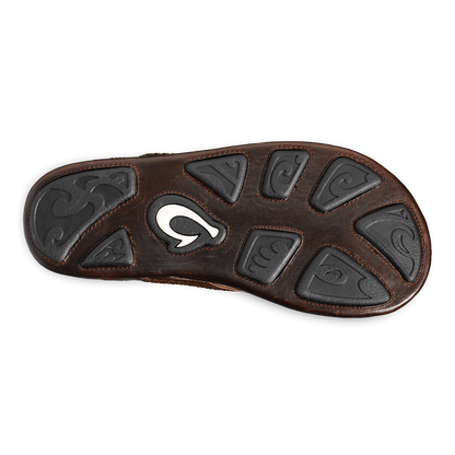 OluKai | Mea Ola Men's Leather Beach Sandals - Dark Java