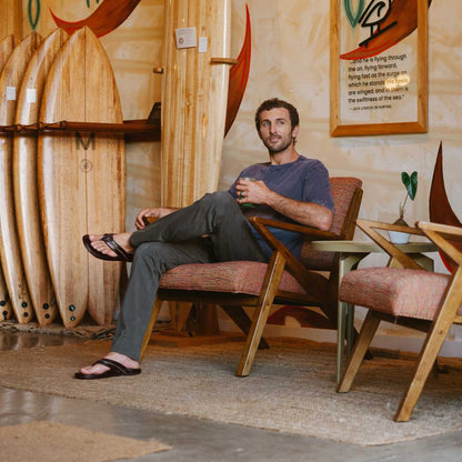 OluKai | Mea Ola Men's Leather Beach Sandals - Dark Java