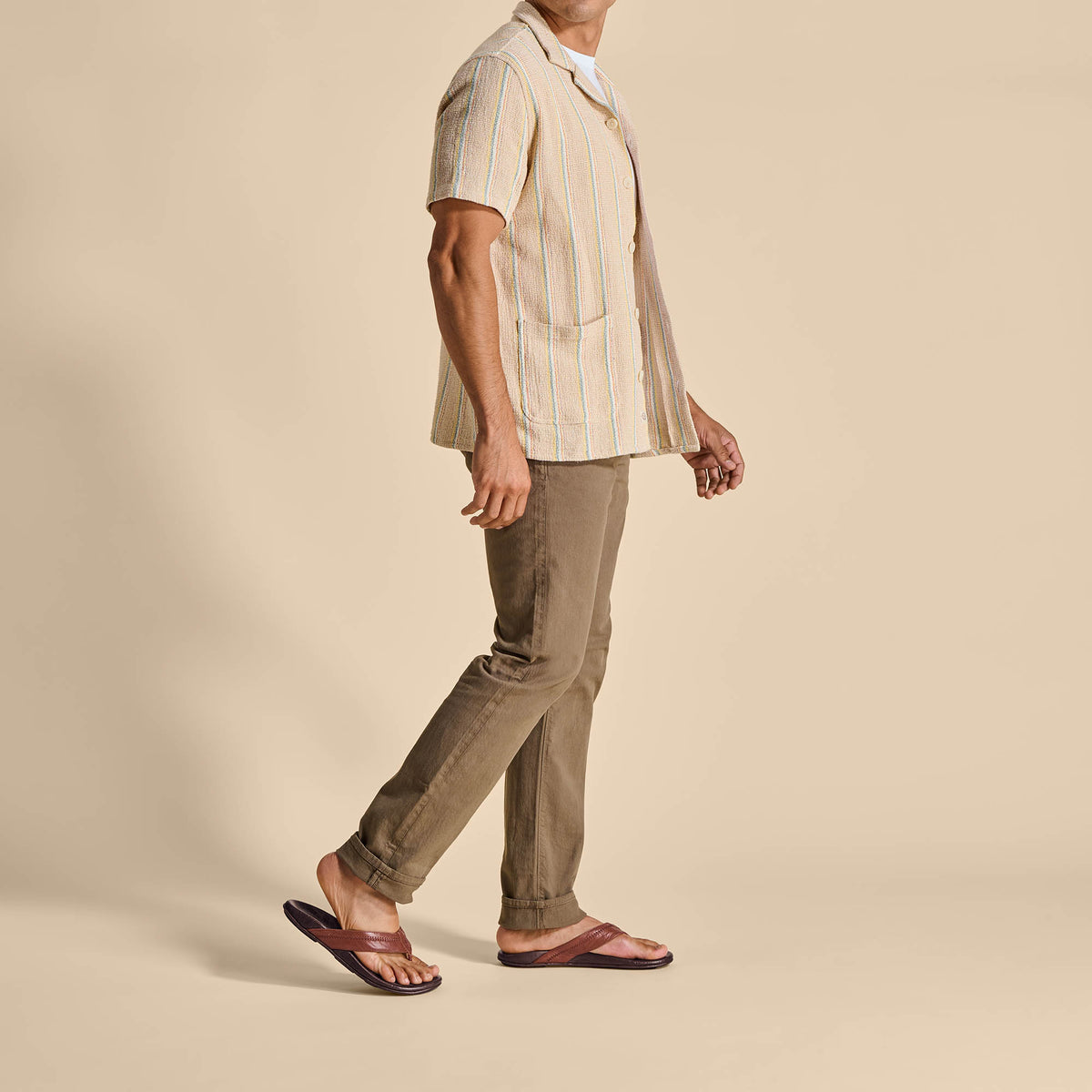 OluKai | Hiapo - Rum / Dark Wood Men’s Leather Beach Sandals