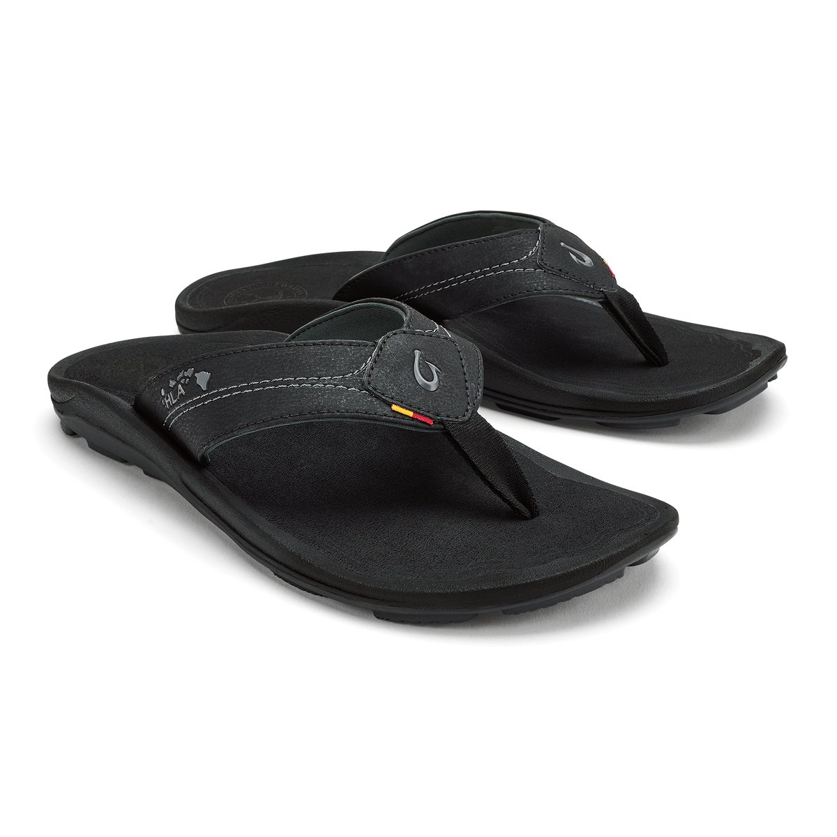OluKai | Kīpī Men’s Comfortable Beach Sandals - Black