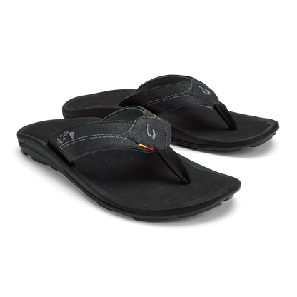 OluKai | Kīpī Men’s Comfortable Beach Sandals - Black