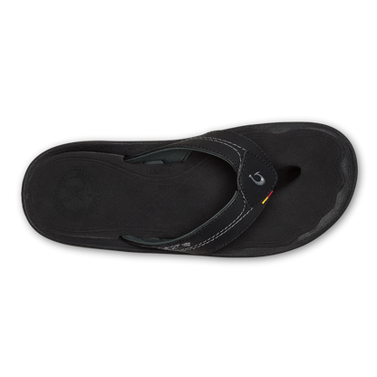 OluKai | Kīpī Men’s Comfortable Beach Sandals - Black