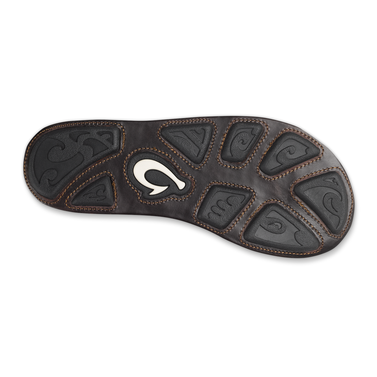 OluKai | Mea Ola Men's Leather Sandals - Tan / Dark Java