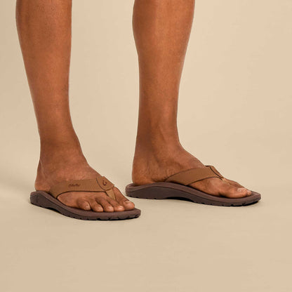 OluKai | ‘Ohana Men's Best Selling Beach Sandals - Tan / Dark Java