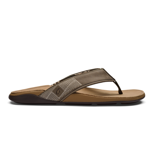 OluKai | Tuahine Men's Waterproof Leather Beach Sandals - Hunter