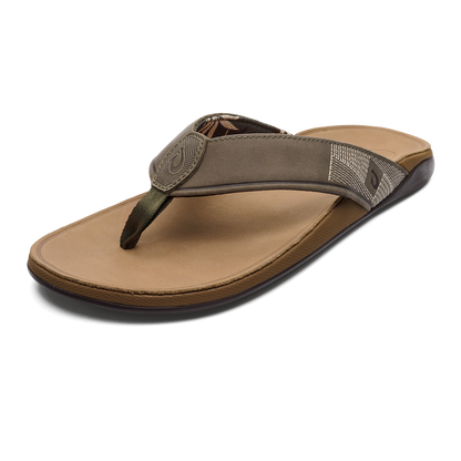 OluKai | Tuahine Men's Waterproof Leather Beach Sandals - Hunter