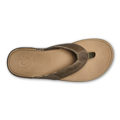 OluKai | Tuahine Men's Waterproof Leather Beach Sandals - Hunter