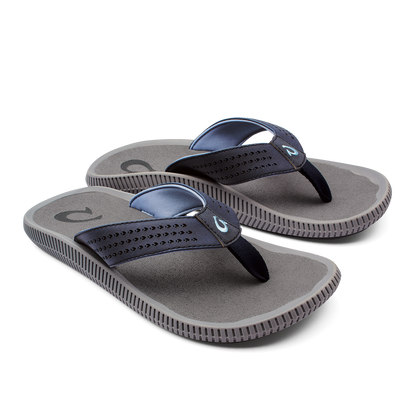 OluKai | Ulele Men's Beach Sandals - Blue Depth / Charcoal