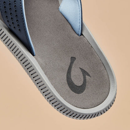 OluKai | Ulele Men's Beach Sandals - Blue Depth / Charcoal