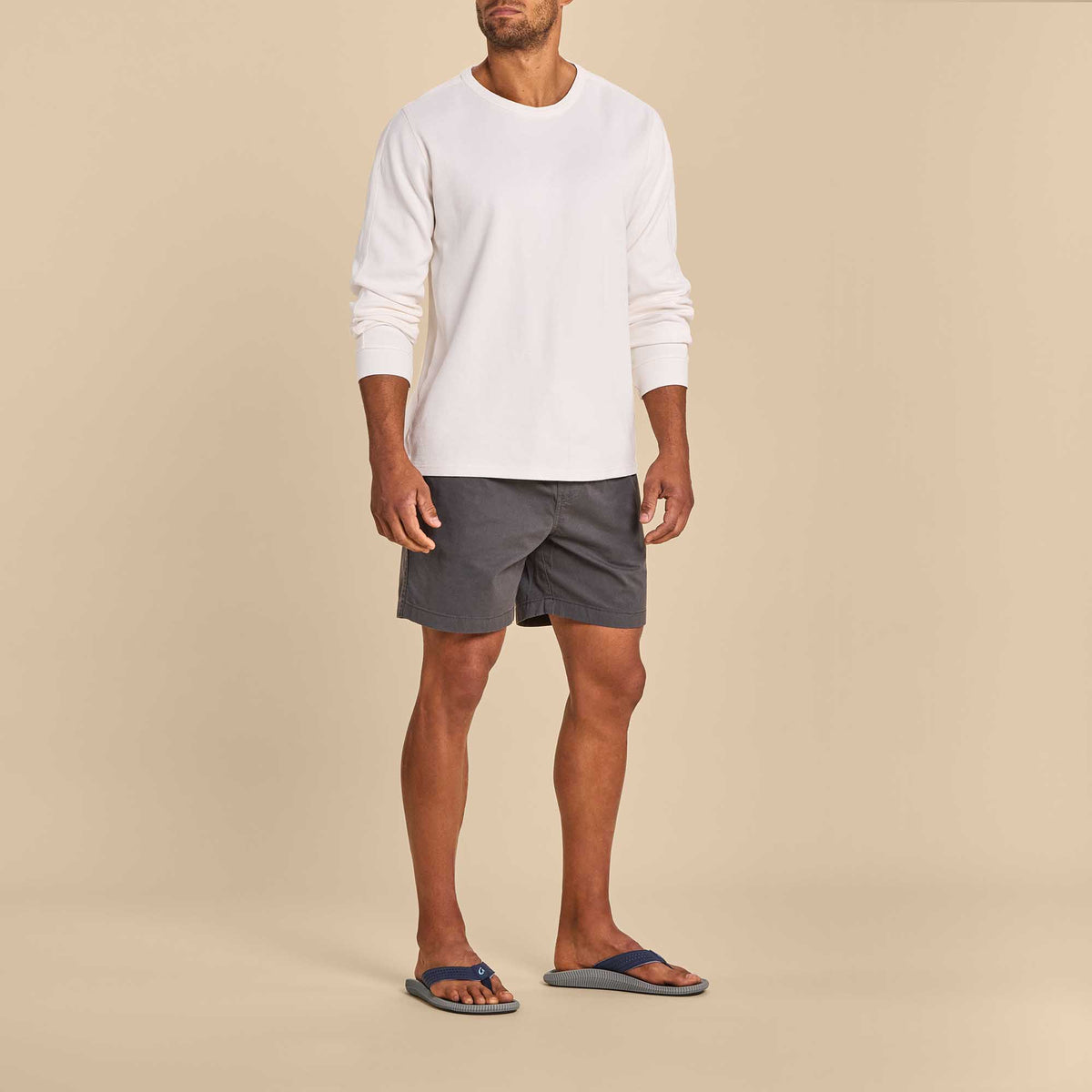 OluKai | Ulele Men's Beach Sandals - Blue Depth / Charcoal