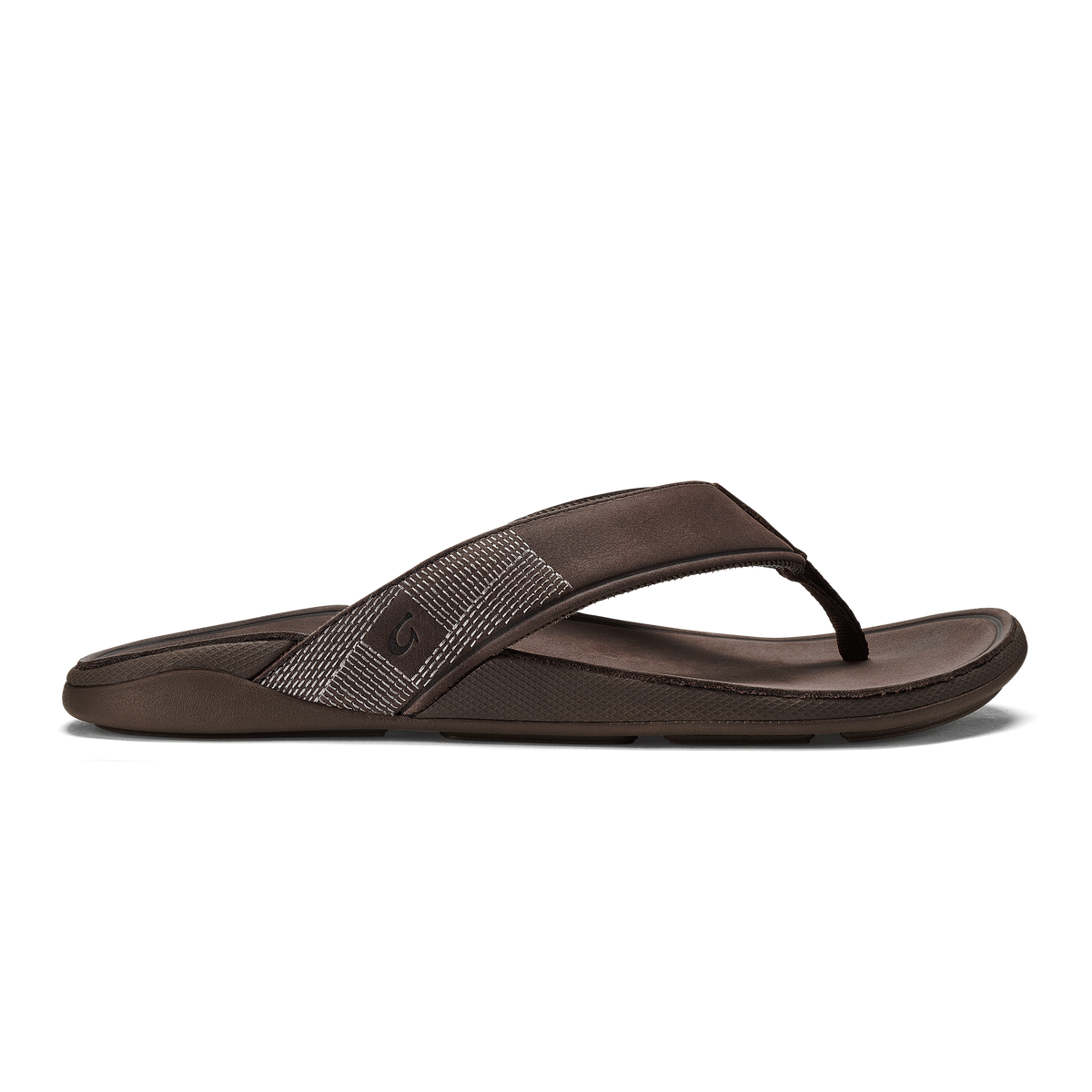 OluKai | Tuahine Men's Waterproof Leather Beach Sandals - Dark Wood