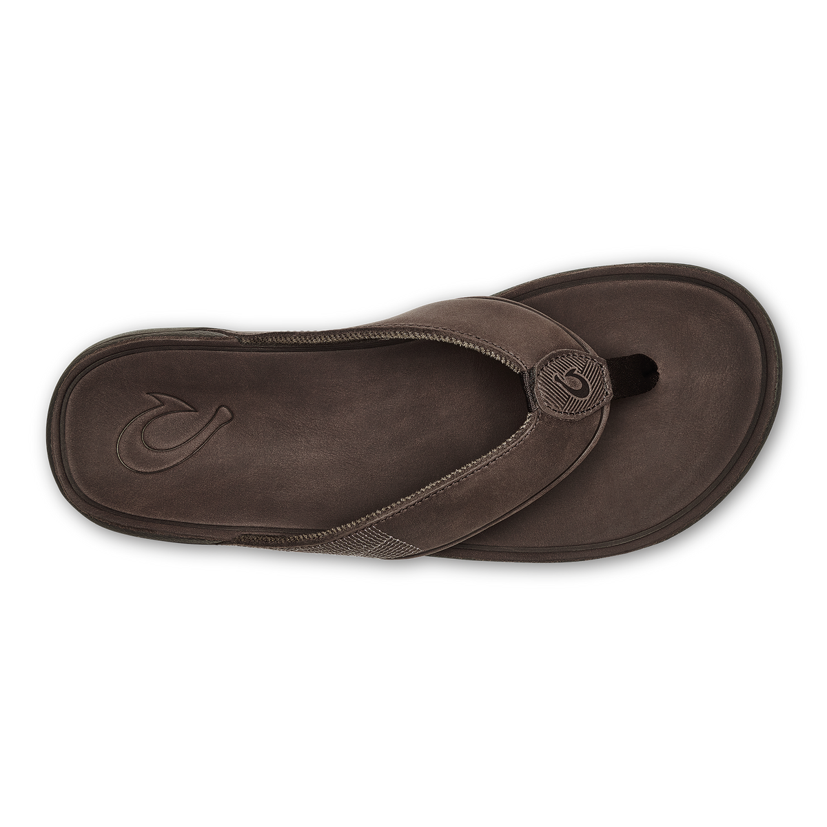 OluKai | Tuahine Men's Waterproof Leather Beach Sandals - Dark Wood