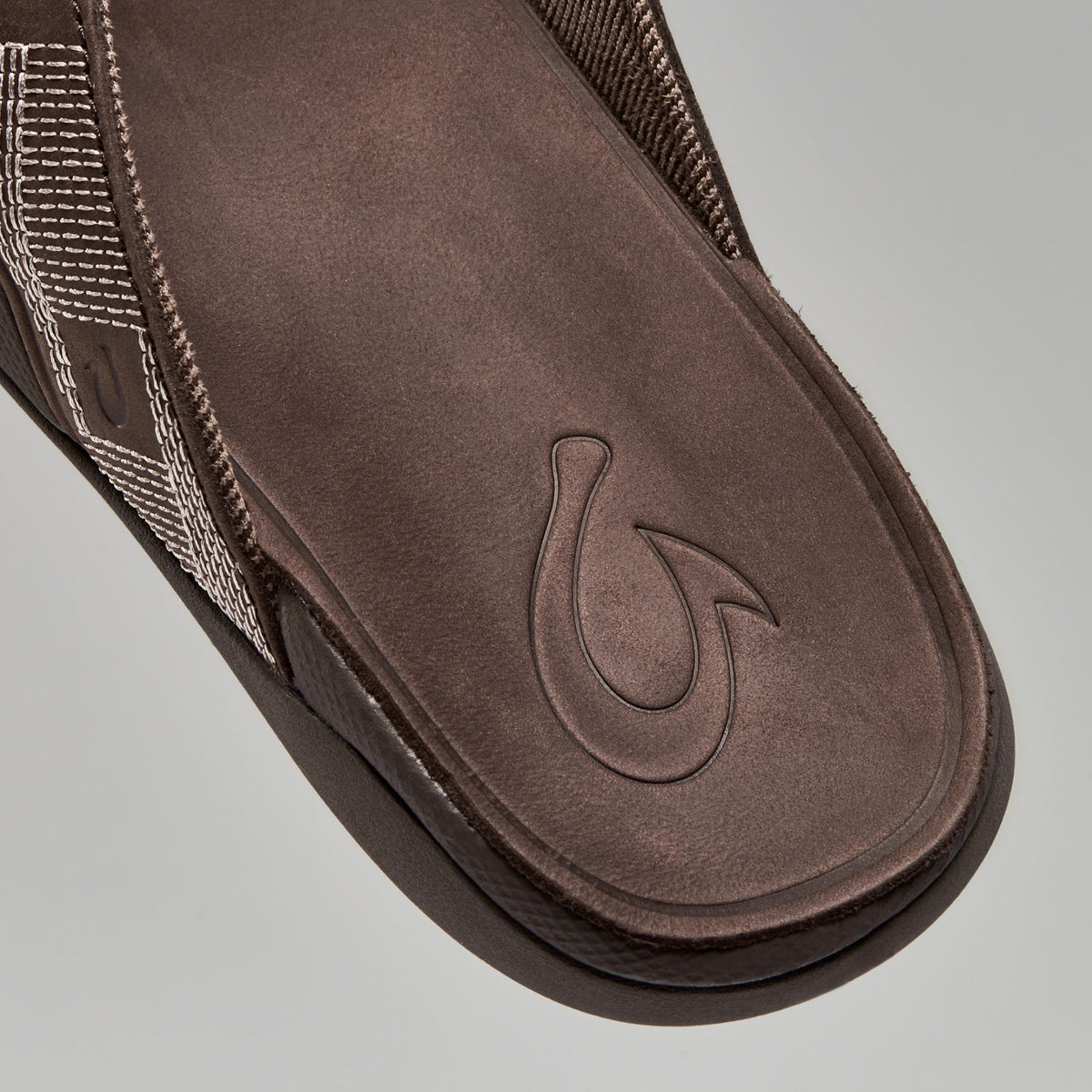 OluKai | Tuahine Men's Waterproof Leather Beach Sandals - Dark Wood