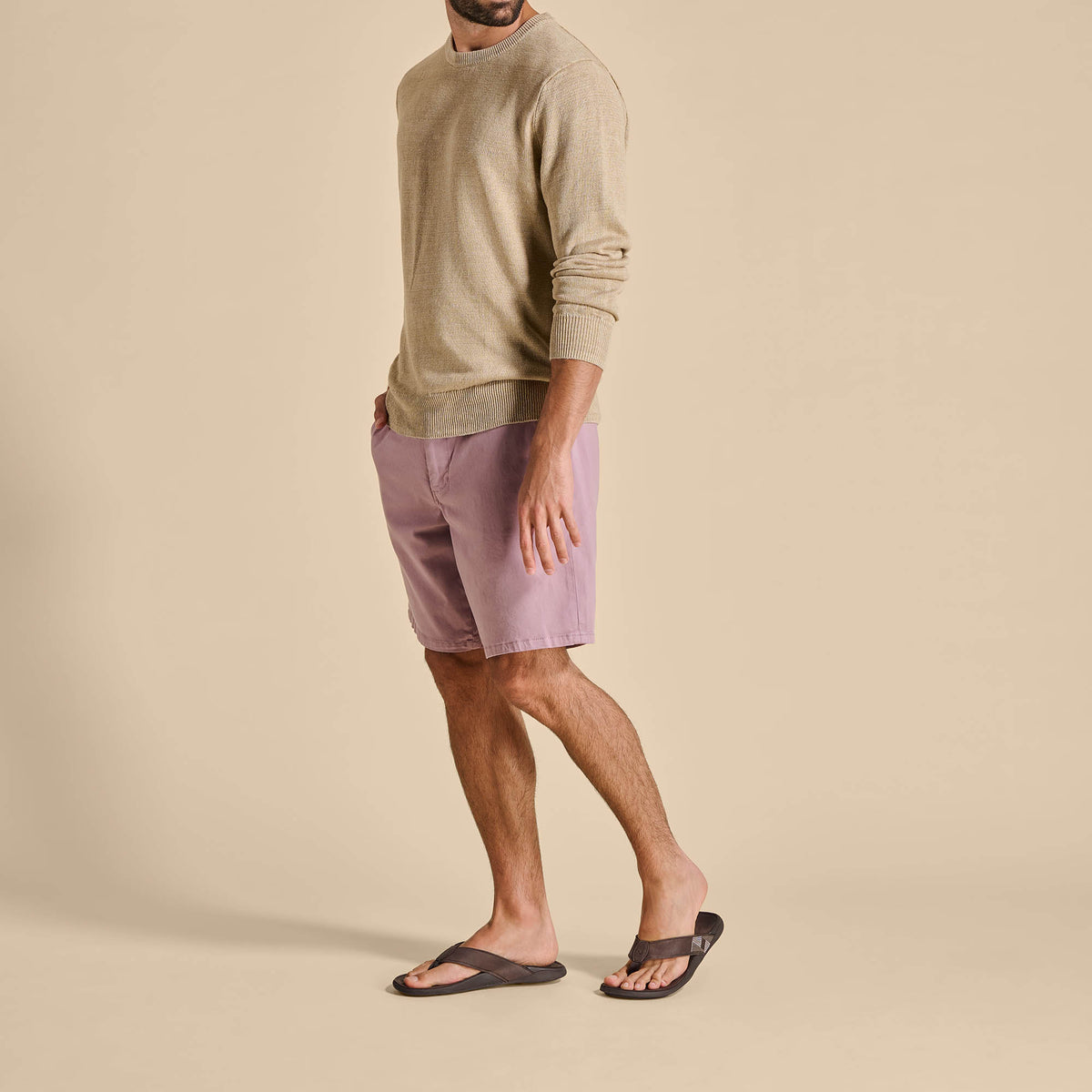 OluKai | Tuahine Men's Waterproof Leather Beach Sandals - Dark Wood