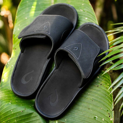 OluKai | Nalu Slide Men's Beach Slide Sandals - Black