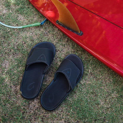 OluKai | Nalu Slide Men's Beach Slide Sandals - Black