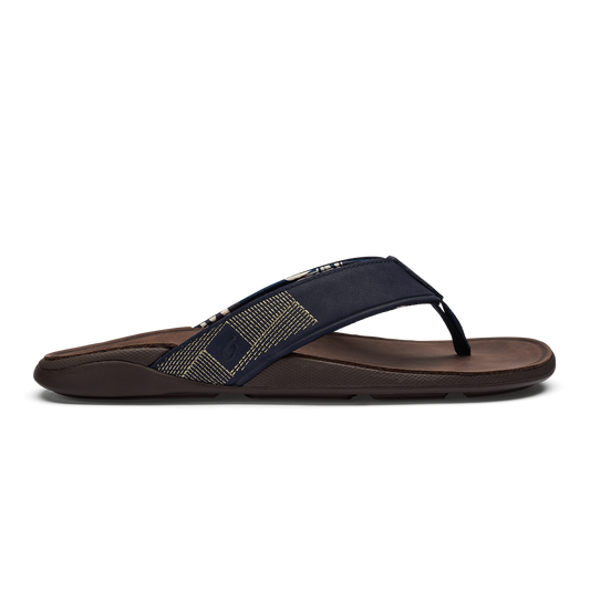 OluKai | Tuahine Men's Waterproof Leather Beach Sandals - Trench Blue