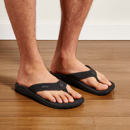 OluKai | OluKai ‘Ohana - Black / Dark Shadow | Men's Beach Sandals
