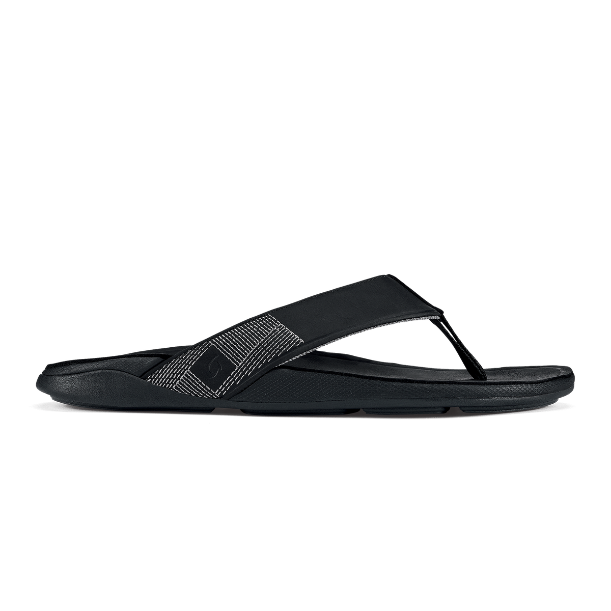 OluKai | Tuahine Men's Waterproof Leather Beach Sandals - Black