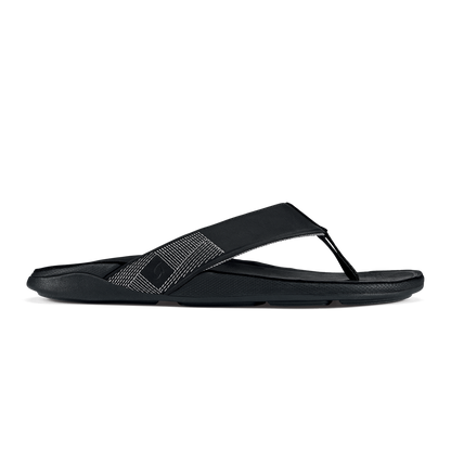 OluKai | Tuahine Men's Waterproof Leather Beach Sandals - Black