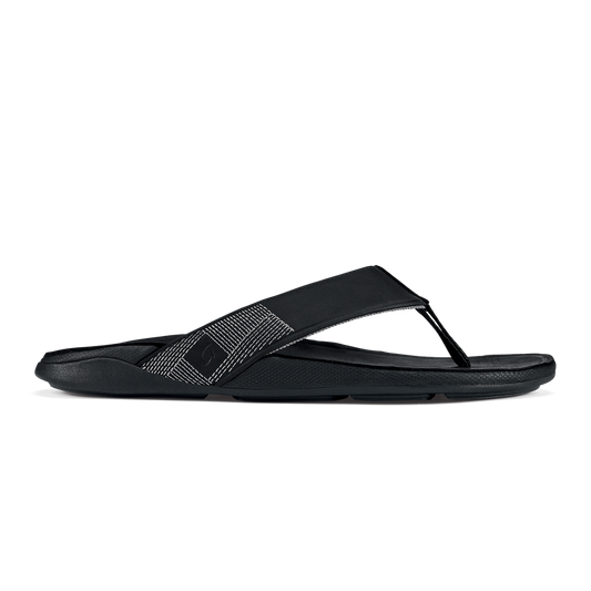 OluKai | Tuahine Men's Waterproof Leather Beach Sandals - Black
