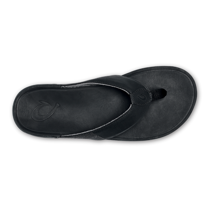 OluKai | Tuahine Men's Waterproof Leather Beach Sandals - Black