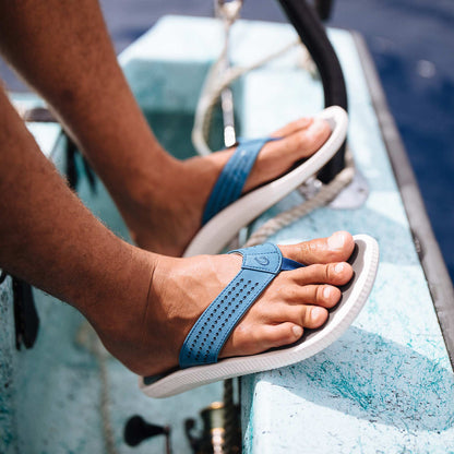 OluKai | Ulele Men's Beach Sandals - Slate Blue / Charcoal