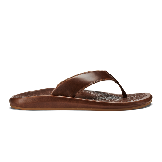 OluKai | ‘Ilikai Men‘s Leather Sandals - Toffee