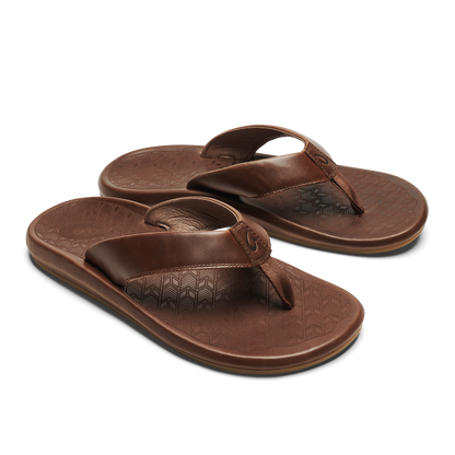 OluKai | ‘Ilikai Men‘s Leather Sandals - Toffee