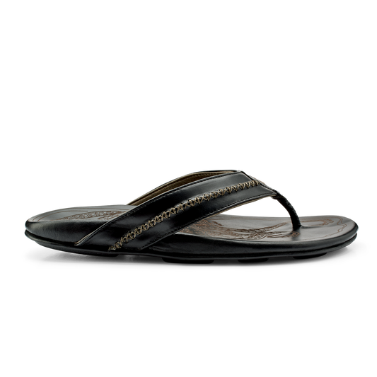OluKai | OluKai Mea Ola - Black | Men's Leather Beach Sandals
