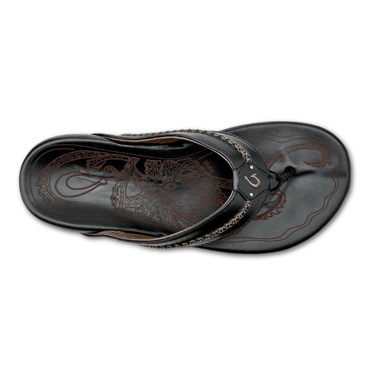 OluKai | OluKai Mea Ola - Black | Men's Leather Beach Sandals
