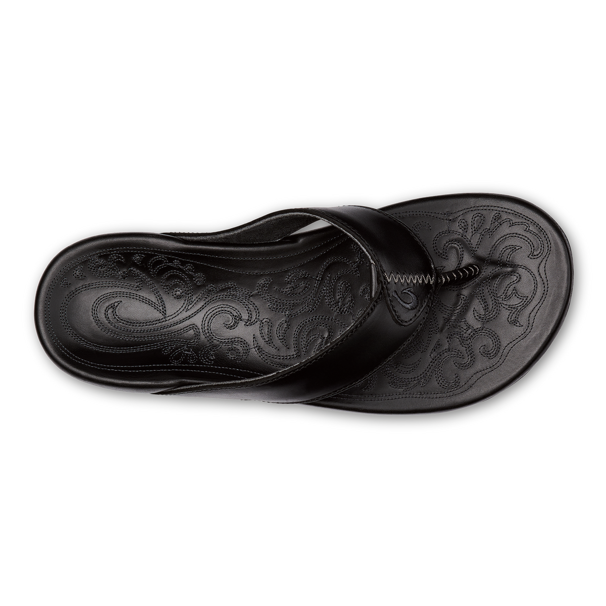 OluKai | Mekila Men's Full-Grain Leather Beach Sandals - Black