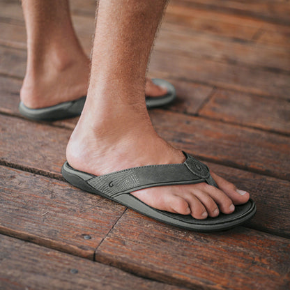 OluKai | Tuahine Men's Waterproof Leather Beach Sandals - Lagoon