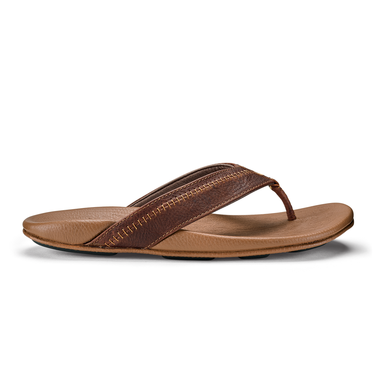 OluKai | Hiapo -Dark Java / Toffee Men’s Leather Beach Sandals