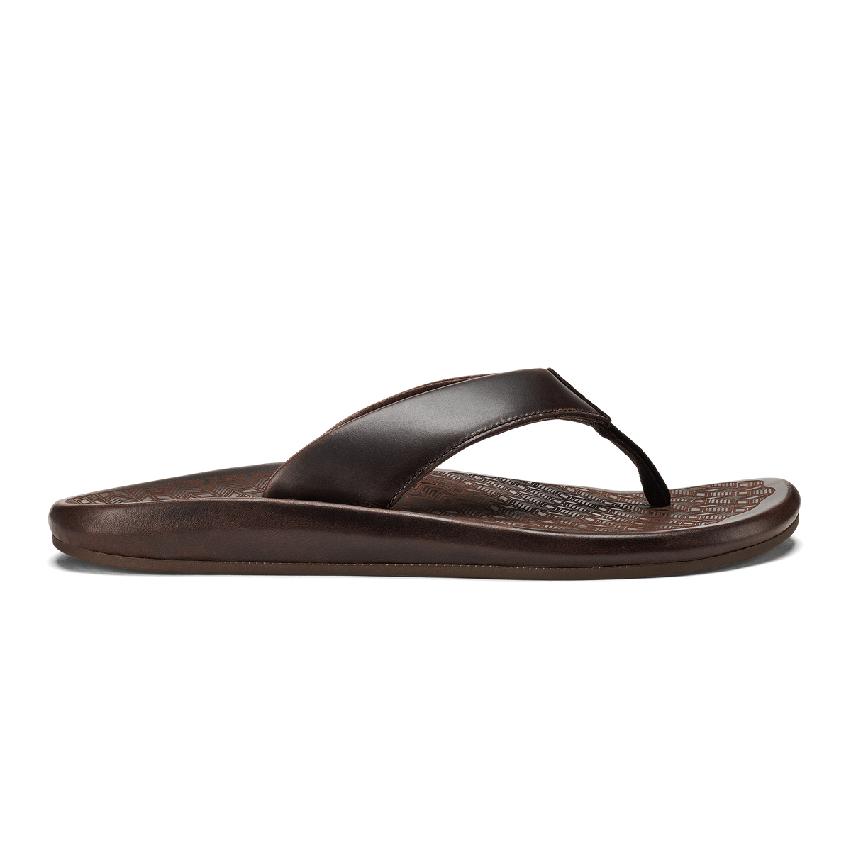 OluKai | ‘Ilikai Men‘s Leather Beach Sandals - Dark Wood