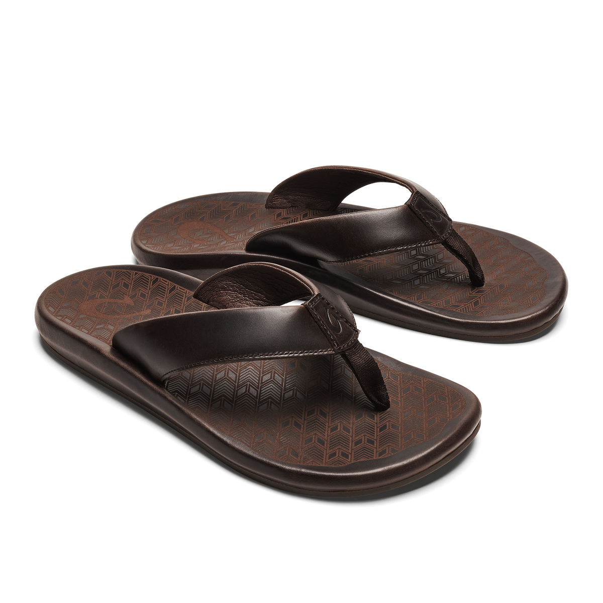 OluKai | ‘Ilikai Men‘s Leather Beach Sandals - Dark Wood